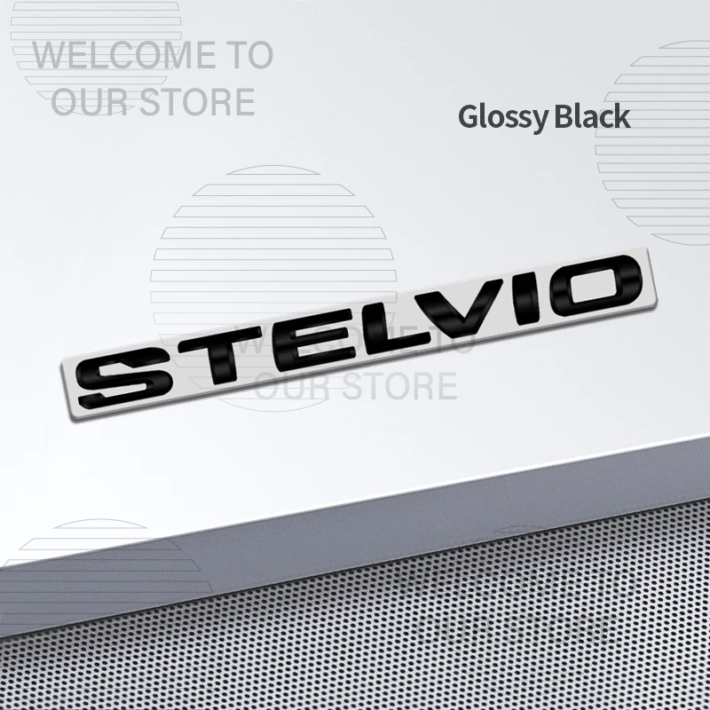 

Автомобильный декор, металлический для Stelvio Alfa Romeo, эмблема с буквами, 3D наклейки, аксессуары, глянцевый черный хвост, наклейки на задний багажник