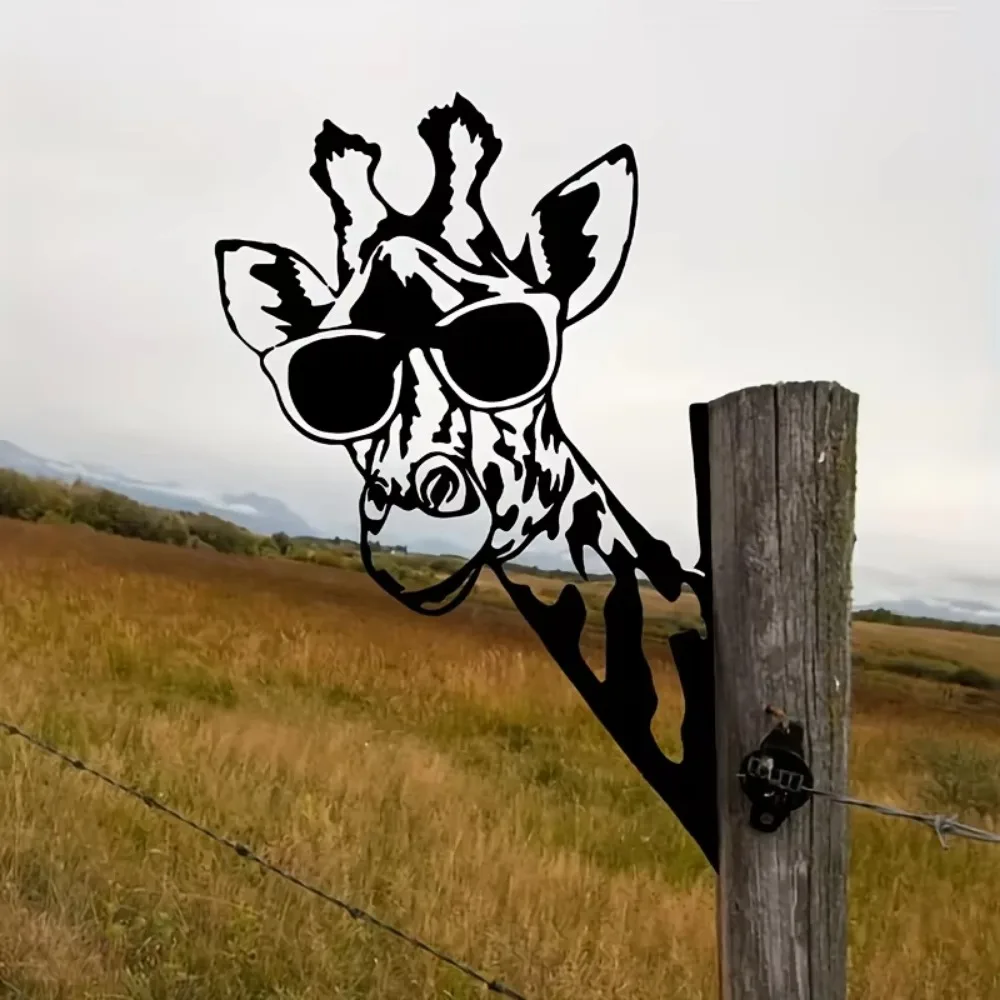 Черная Металлическая Статуя Животного Лазерная Резка Декоративный Садовый Кол