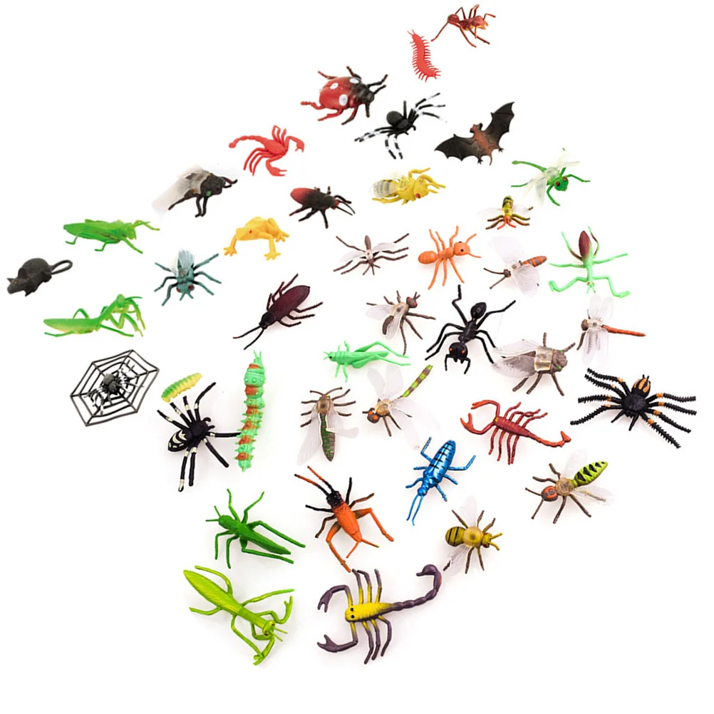 

39 Pcs Simulated Insects Kids Playset Plastic Toy Prank Prop Pvc Child Simulation Trick Bizarre