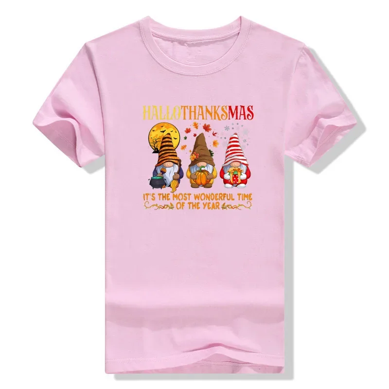 Happy Hallothanksmas милые гномы осень Хэллоуин женская футболка для девочек с рисунком Y2k