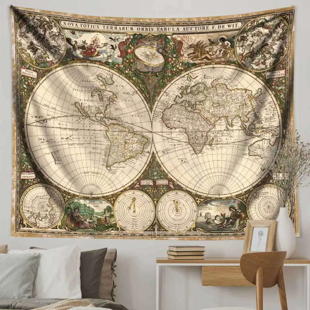 Настенная Наклейка с маленькой картой мира 78x58 см большая карта плакат флагами