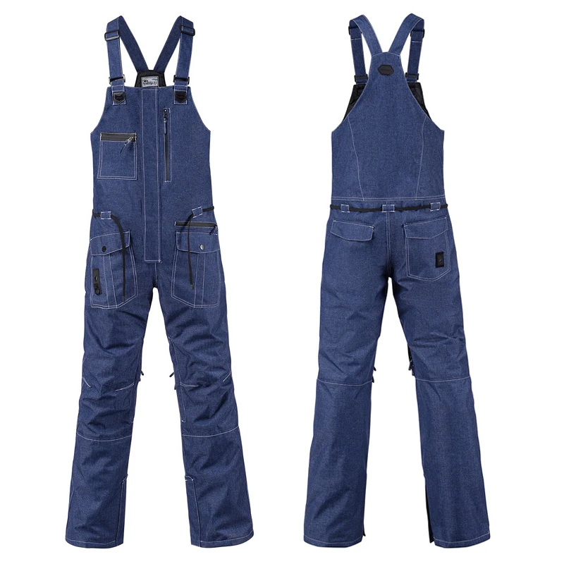 

2023 водонепроницаемые мужские джинсы, ветрозащитный джинсовый женский комбинезон для катания на лыжах