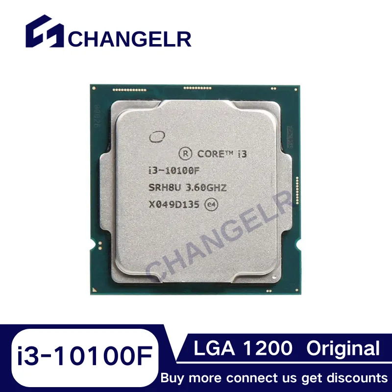 Стержни для ручек I3-10100F SRH8U 4 ядра 8 потоков LGA1200 14 нм 3 6-4 ГГц 6 Мб L3 i3 10100F