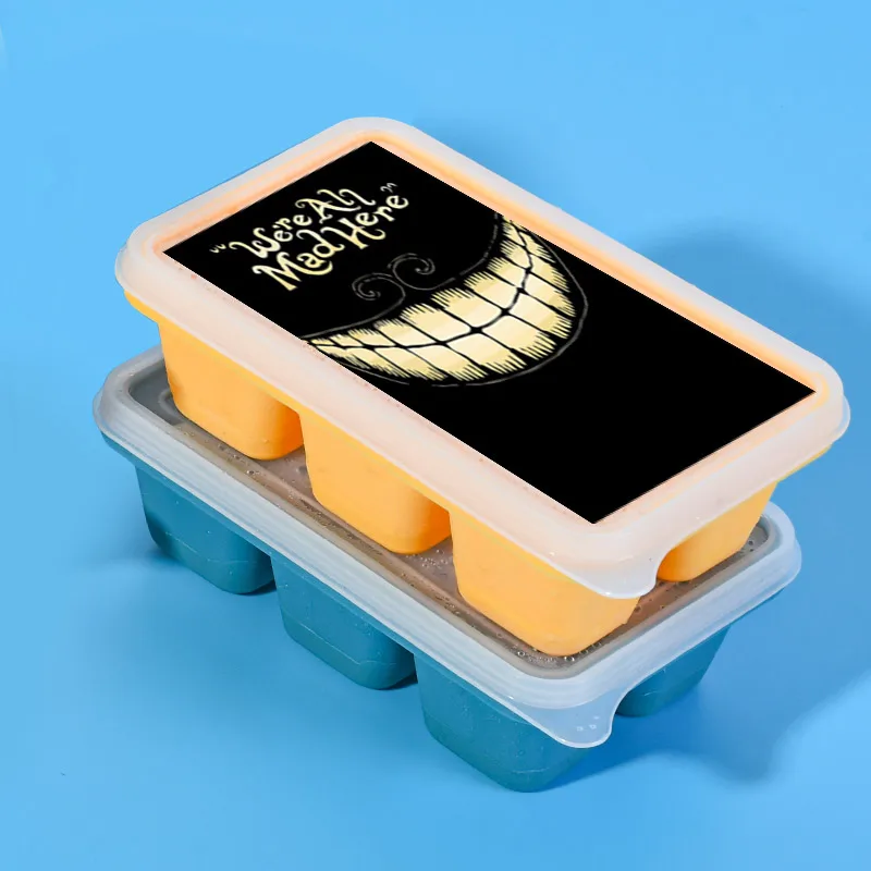 

We Are All Mad Here 6 Grids Silicone Fruit Ice Cube Maker DIY Creative Small Ice Cube Tray Square Shape Portable Molde Helado