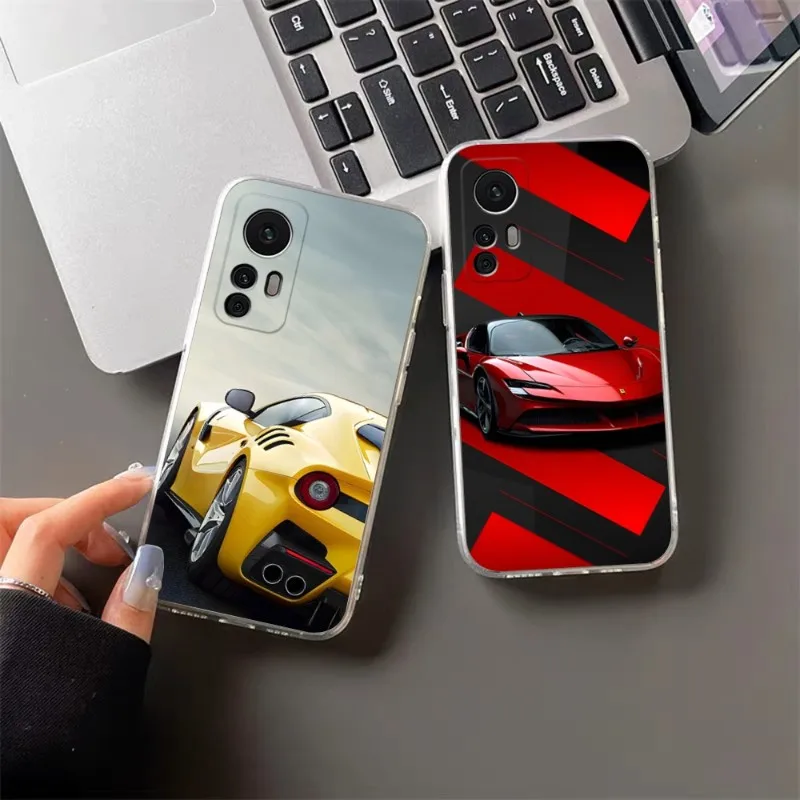 

Ferrari Luxury Sports Car Phone Case For Xiaomi 13 12 10 11 11T Poco F3 M4 Redmi K40 K30 10X 9T Note10 11 10S 9 8 Pro Lite Clear