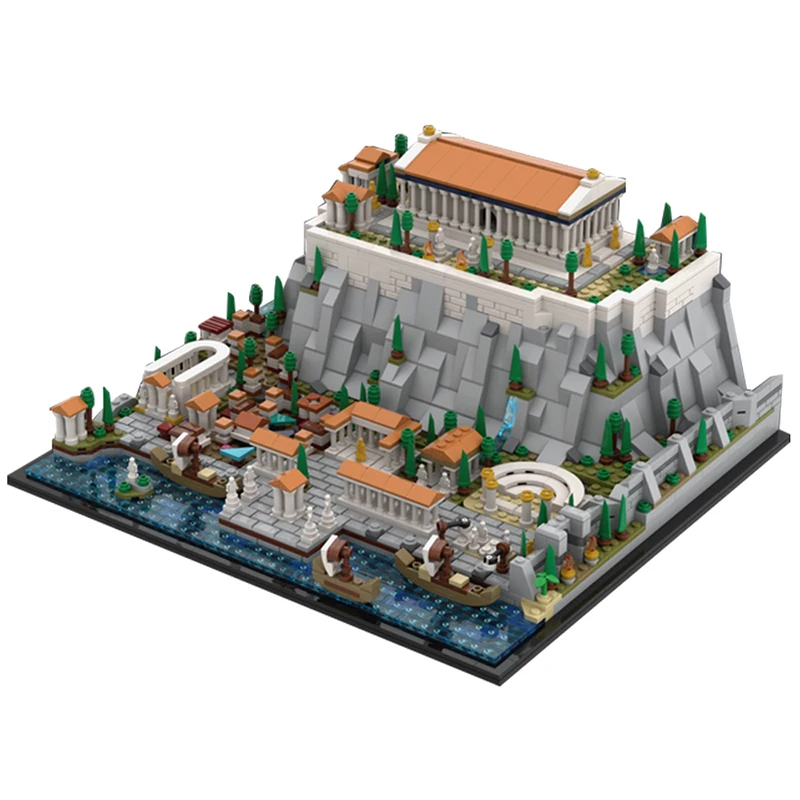 

Moc Greece Acropolis of Athens Building Blocks Set Parthenons Palace Castle Tower Architecture Bricks Toy For Children Gift