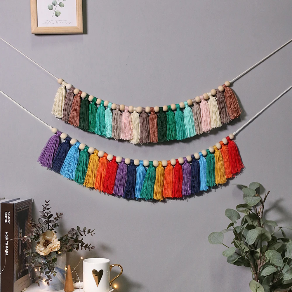 

Tassel Dream catcher Garland Colorful Home Decoration Accessories Party Backdrop Christmas Boho Home Decor Wall Hangings Gift