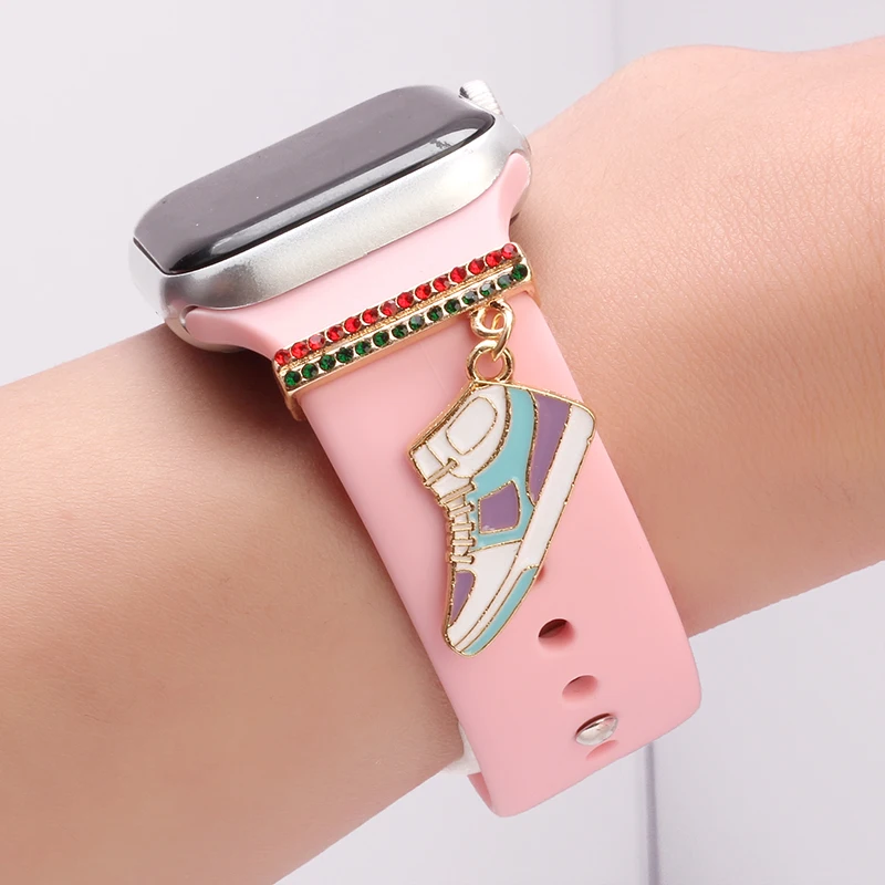 

Metal Strap Decorative Nails for Apple Watch Band Creative Cartoon Shoes Shape Wristbelt Charms Strap Accessories for Iwatch