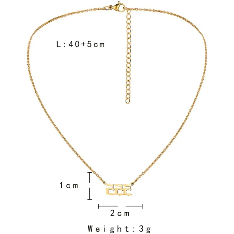 Ожерелья с цифрами позолоченные подвески 222 333 777 888 ожерелье-чокер бижутерия