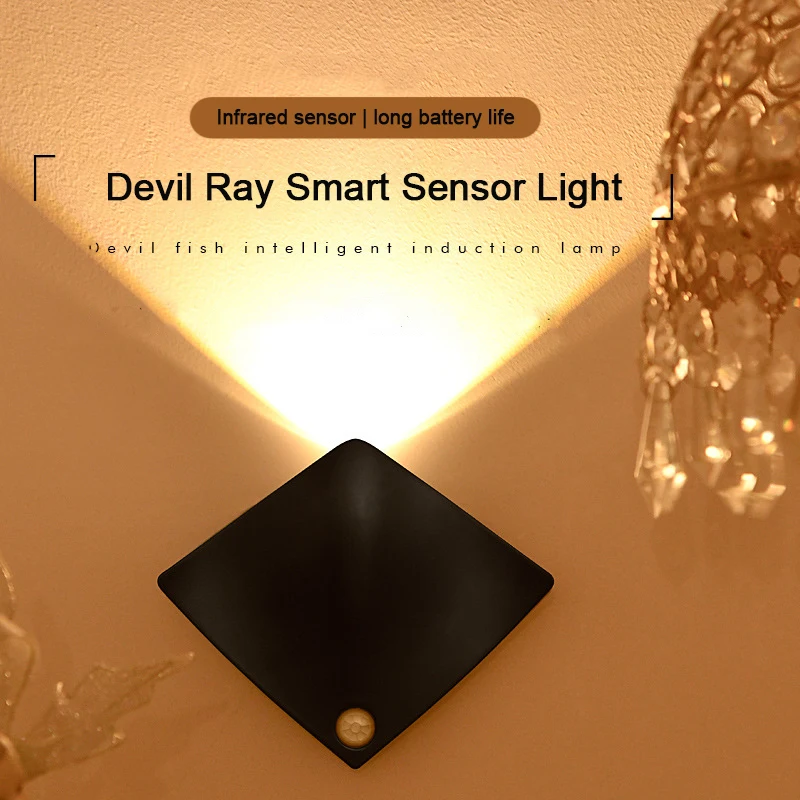 

New Manta Rays Bedroom staircase Living Room Wardrobe Cupboard rechargeable battery human body induction small night light