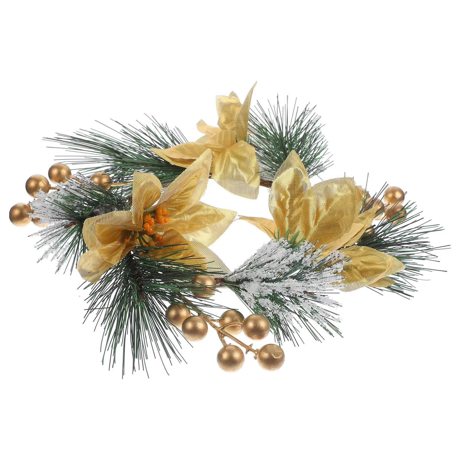 

Christmas Candle Ring Artificial Pine Needles Berries Candle Wreath Christmas Garland Candle Rings Xmas Rustic Wedding