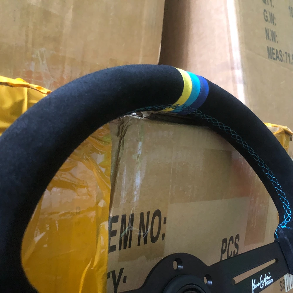 14-дюймовый руль JDM Racing Greddy Rally Drift замшевый кожаный Volantes для VW BMW Toyota Honda