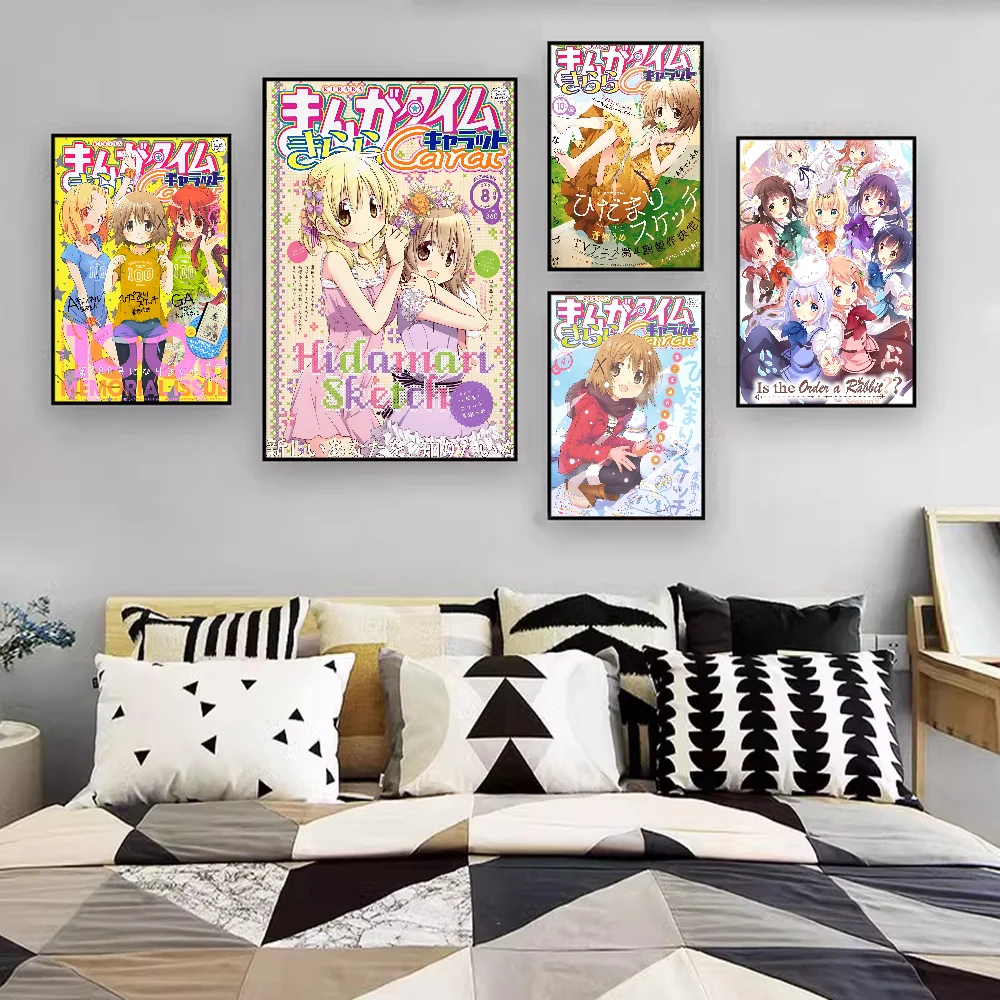 Белая бумага с японским аниме плакатом Hidamari плакат высокого качества настенная