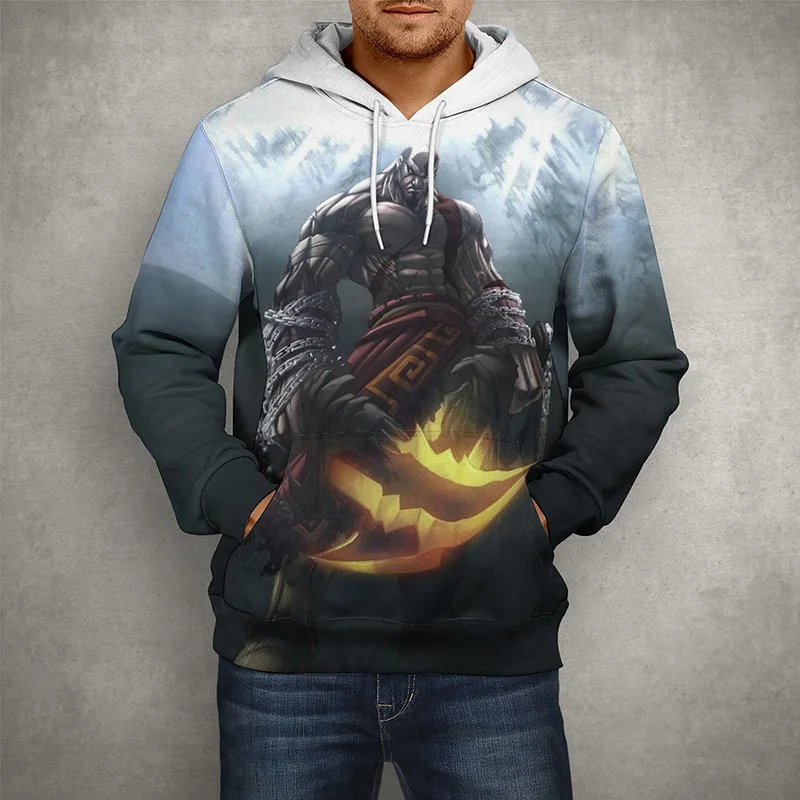 

Весенние толстовки с 3D принтом по мотивам игры «Бог войны» для мужчин и женщин, Детская уличная одежда в стиле Харадзюку, крутые повседневные топы с длинным рукавом, пуловер унисекс