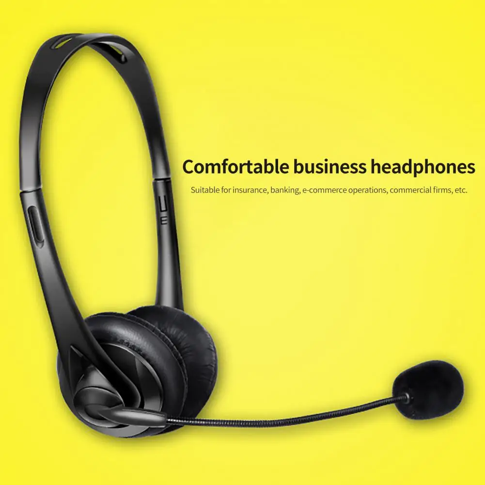 

Durable Lightweight 3.5mm Wired Call Center Headphone with Microphone Audio Accessories