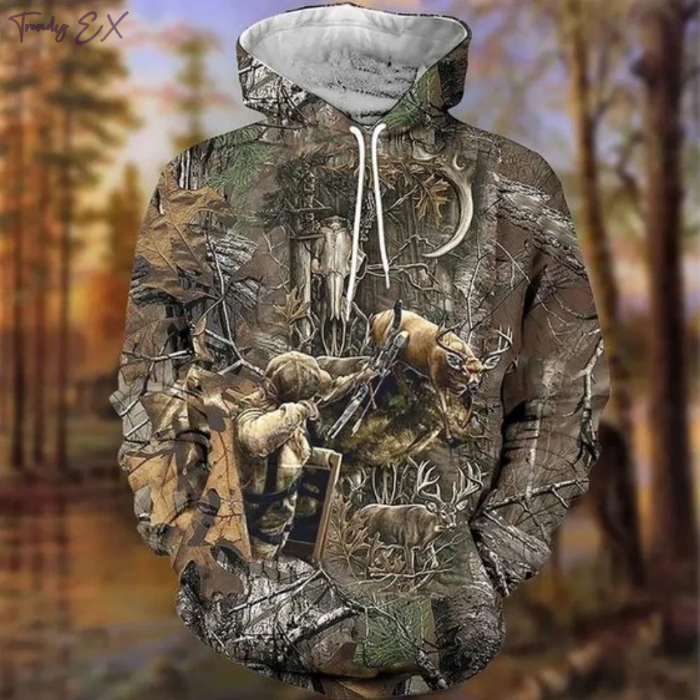 Новая толстовка с камуфляжным принтом рогов повседневная быстросохнущая