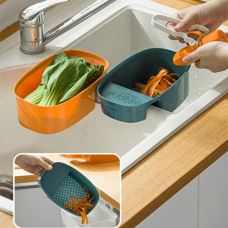 

Vegetable Wash Basin Three-piece Basket Washing Fruit Artifact Drain Basket Plate Filter Water Drain Basket Kitchen Tool