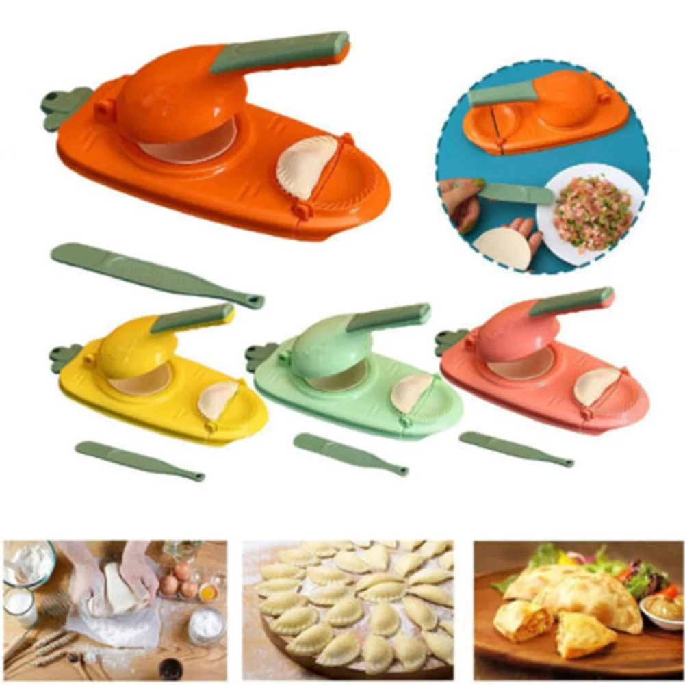 

2 In 1 Manual Dumpling Maker Presser Dough Wrapper Mould Flour Empanada Bun Pelmeni Molds Pierogi Skin Tools Pastry Tool