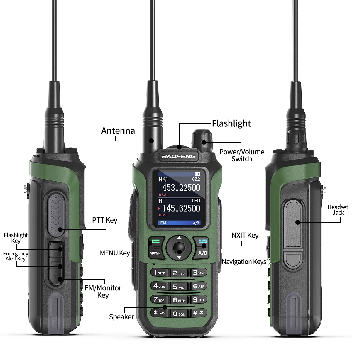 Рация Baofeng UV-21 PRO V2: портативная радиостанция большой емкости с водонепроницаемым
