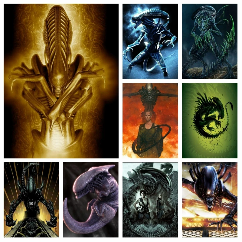 

Картина «сделай сам» с инопланетянином Альянсом, бриллиантовая картина, Классическая пленка ужасов, вышивка крестиком, картины, искусство, мозаика, домашний декор