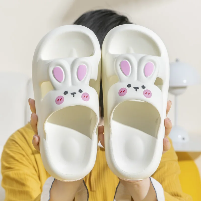 2023 Cartoon Rabbit Design Women Platform Slides Summer Fashion Leisure Women Slippers Outdoor Anti-slip Bathroom Woman Shoes