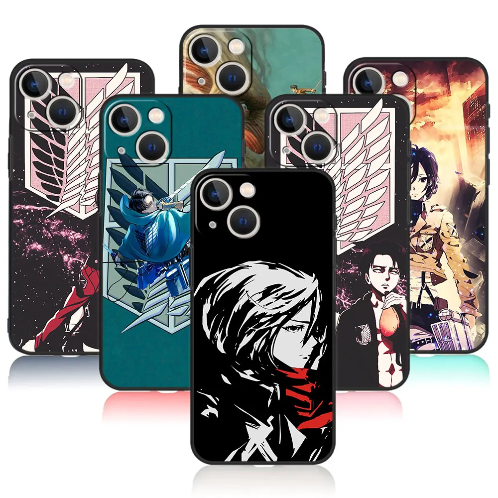 

For iPhone X 12 11 14 8 Plus 13 Pro Max 7 XR XS 6S 6 SE 5 Mini SE2 5S Coque Case anime Attack On Titan girl