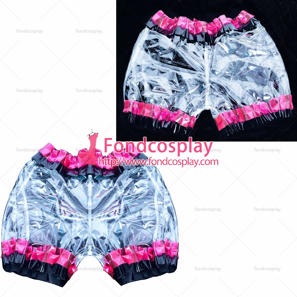 

adult sexy cross dressing sissy maid short French clear PVC bloomers knickers panties unisex Tailor-made[G3897]