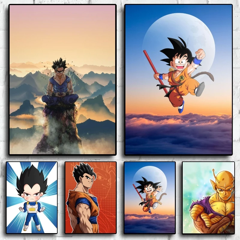 

Classic Anime Dragon Ball Son Goten Q Version Canvas Painting Manga Picture Suitable for Children's Room Christmas Decoration