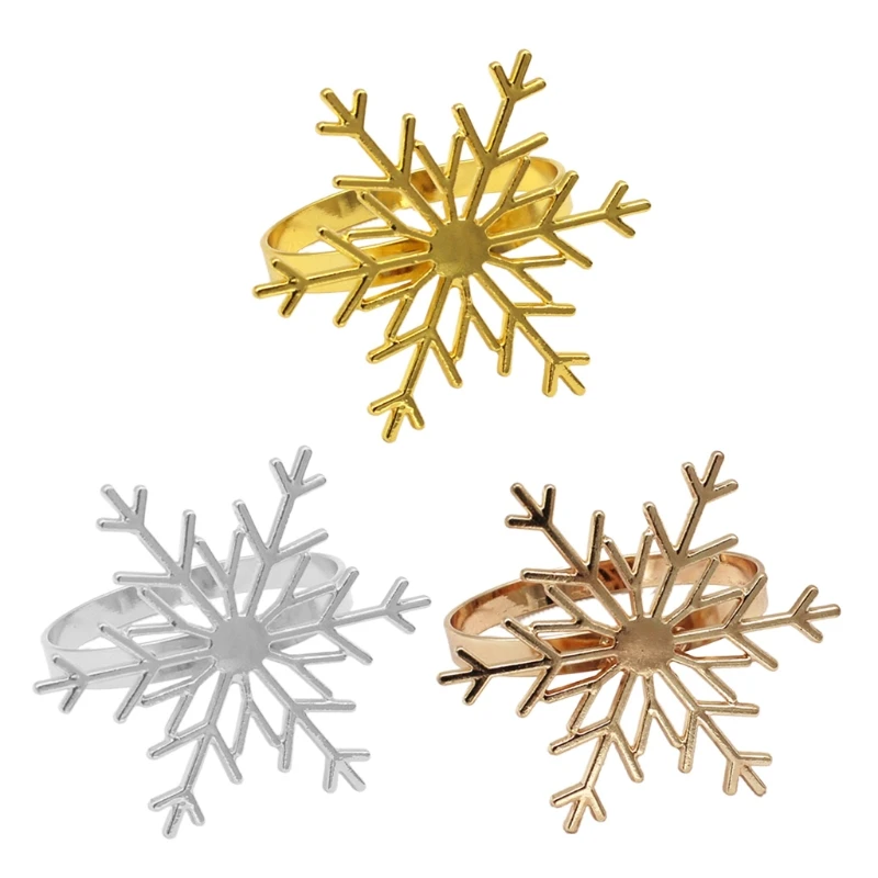 

T5EB кольца для салфеток, Сервировочные кольца, кольца из сплава в форме снежинок, Пряжка для салфеток для свадебного обеденного стола