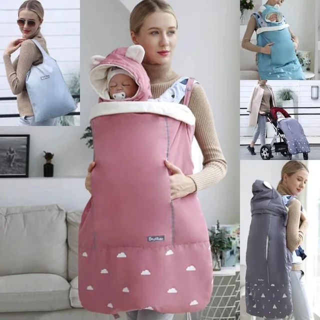 

Warm Baby Carrier Cloak Mantle Cover Winter Kangaroo Infant Windproof Cloak Strap Hug Quilt For Waist Stool Stroller
