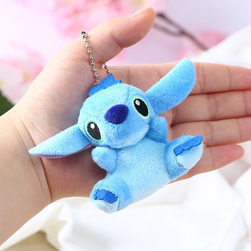 

8cm 10pcs/Lot Disney Cartoon Blue Pink Stitch Plush Dolls Anime Toys Lilo and Stitch Pendants Plush Stuffed Toys Christmas Gifts