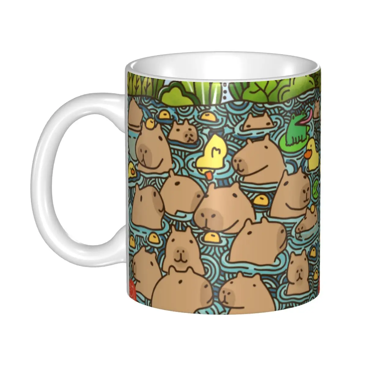 Капибара Ok I Pull Up керамическая кофейная кружка на заказ креативный подарок