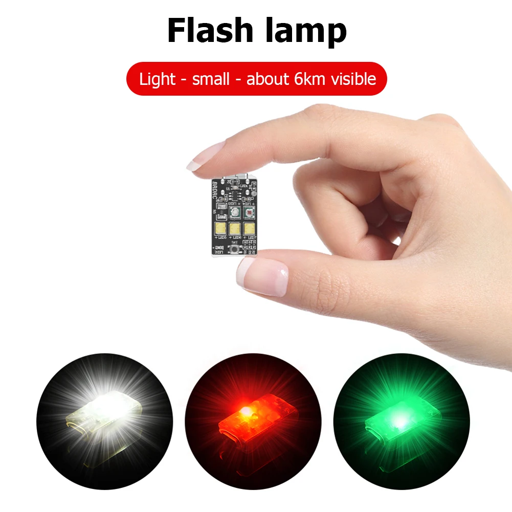 

Универсальная светодиодная сигнальная лампа, Мощный мини-Дрон с видимым сигналом 6 км, со стробосветильник ческим светом, 10 режимов вспышки, индикатор сигнала поворота