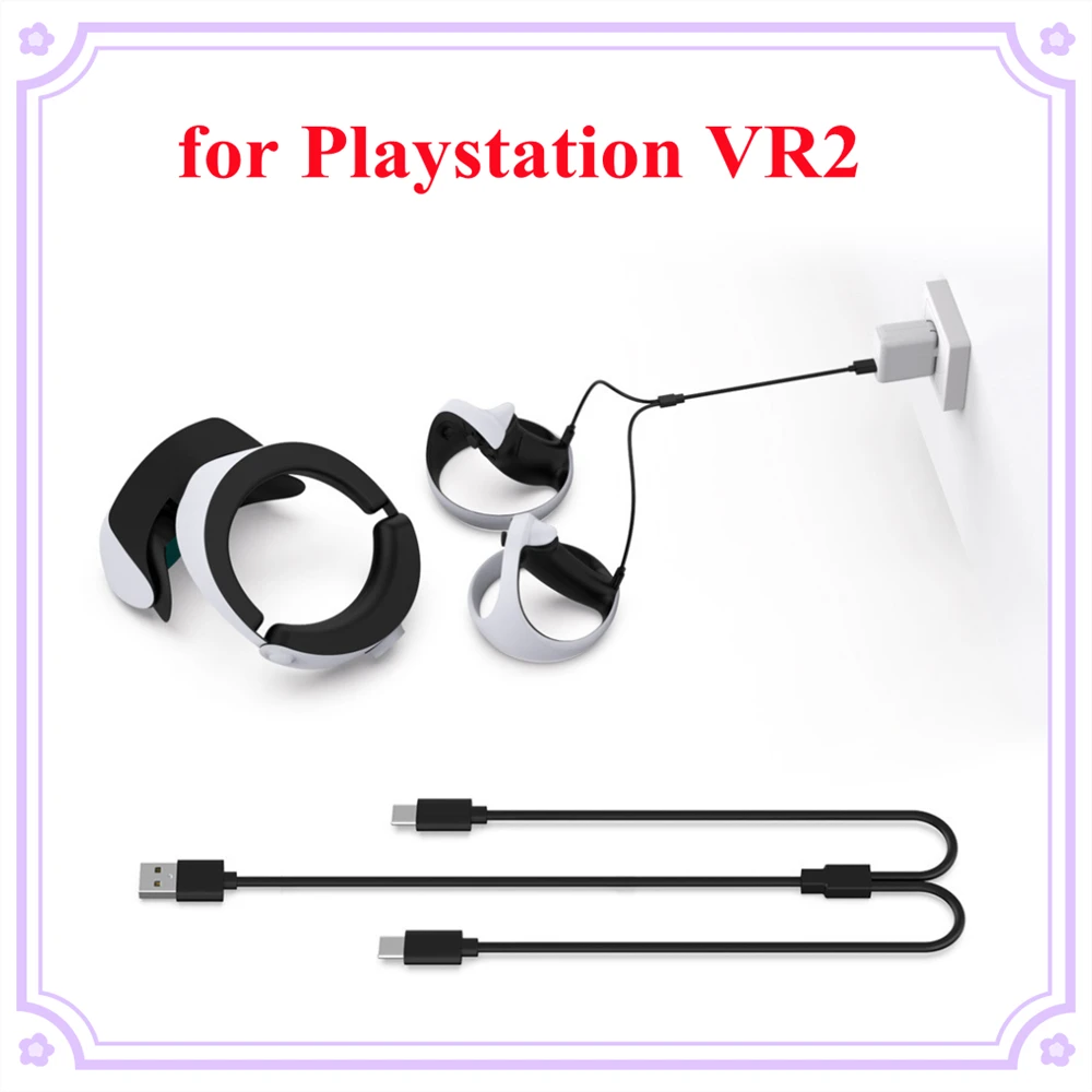 

2 In 1 USB Cable Split Charger Line Fast Charging Cable Double Type-C Cables For PS 5/PS VR2 VR Accessories