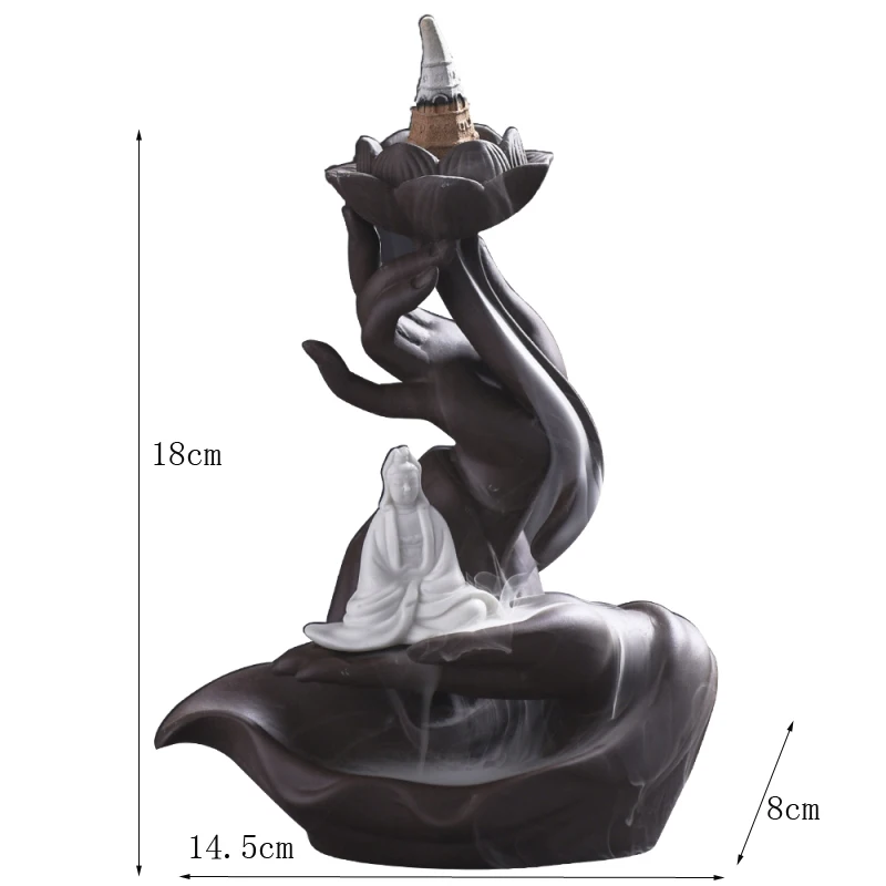 Конусы для благовоний Будда Рука Водопад Обратный поток Lucky Deer Украшение Микро