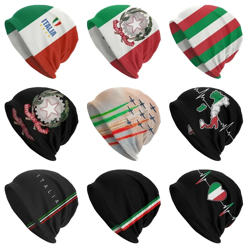 

Italy Flag Bonnet Femme Cool Knitted Hat For Men Women Warm Winter Emblem of Italian Republic Skullies Beanies Caps