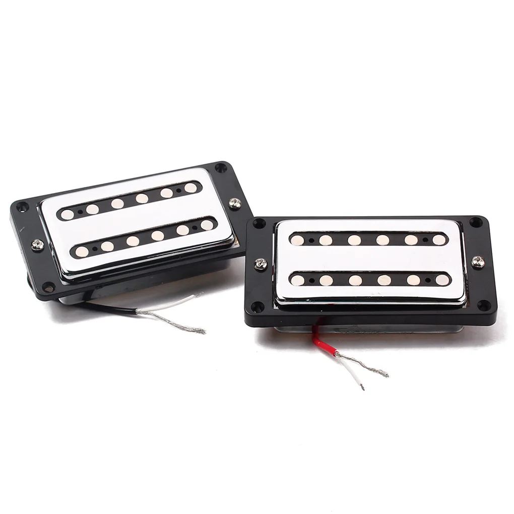 

Pack of 2 Pickups Black Easy to Use Retro Style 6 Strings Electric Transducer Stability Great Material Humbucker