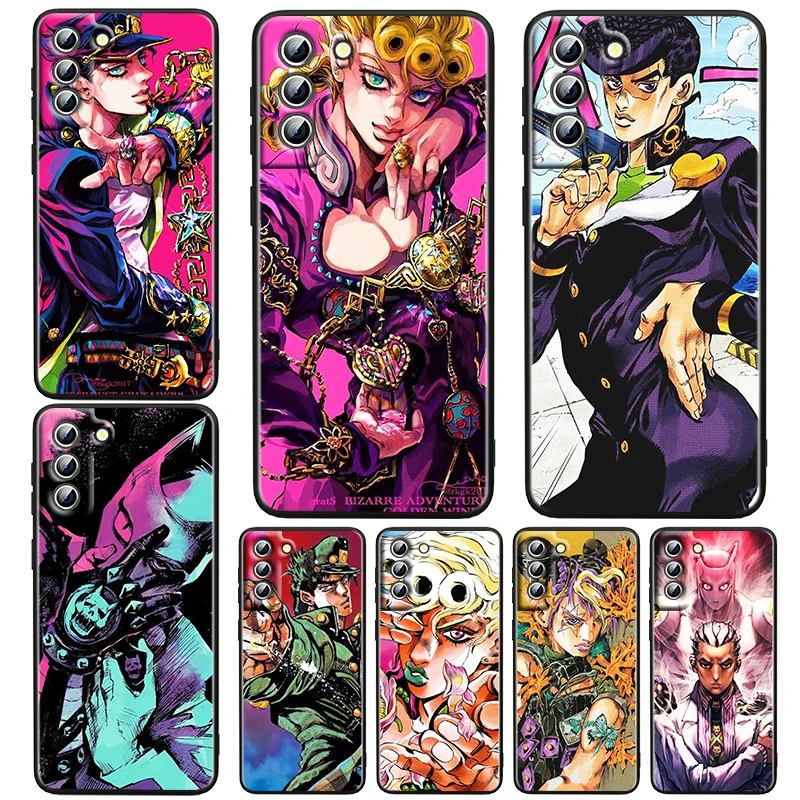 

Anime JoJos Bizarre Adventure Black Phone Case For Samsung Galaxy S23 S22 S21 S20 FE Ultra Plus S10 Lite S9 4G 5G Cover