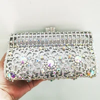 Designer Rhinetone Evening Bag Shoulder Chain Diamond Black Clutches Luxury Crystal Ladies Party Prom Purse Women Phone Bag