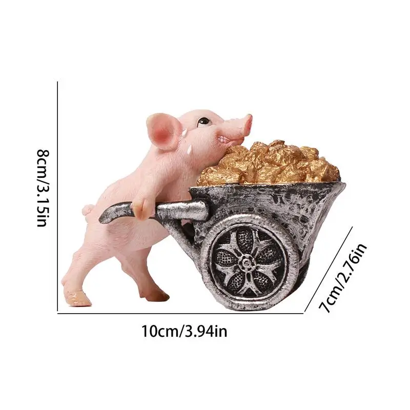 Смола Животные Мультяшные Толкающая Тележка Фигурка Художественное Ремесло