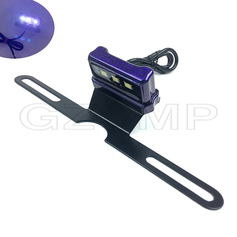 

Motorcycle CNC Lamp Bracket Waterproof Universal License Plate LED Light Flash chameleon For HONDA SUZUKI KAWASAKI DUCATI BMW