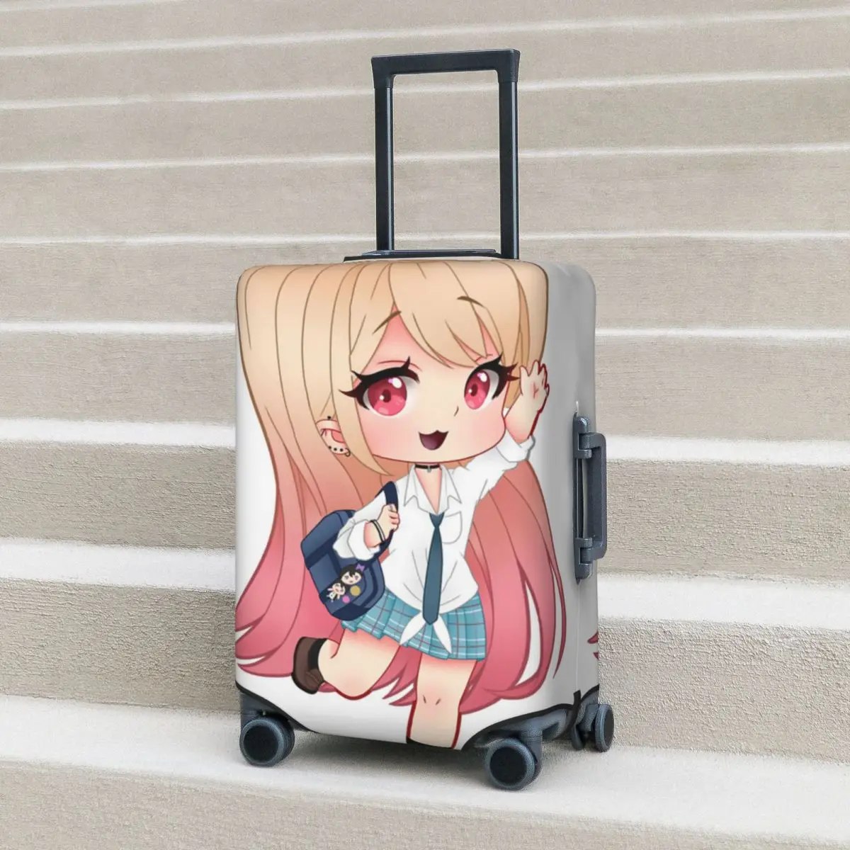 

Marin Kitagawa My Dress Up Darling Suitcase Cover Kitagawa Marin cute eyes anime Travel Protector Vacation Elastic Luggage Case