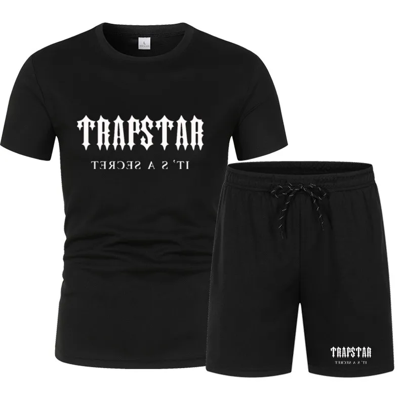 

2022 Summer New Men's Sports Suit Two-Piece T-Shirt Short Sleeve + Shorts Comfortable Breathable Sportswear Wholesale