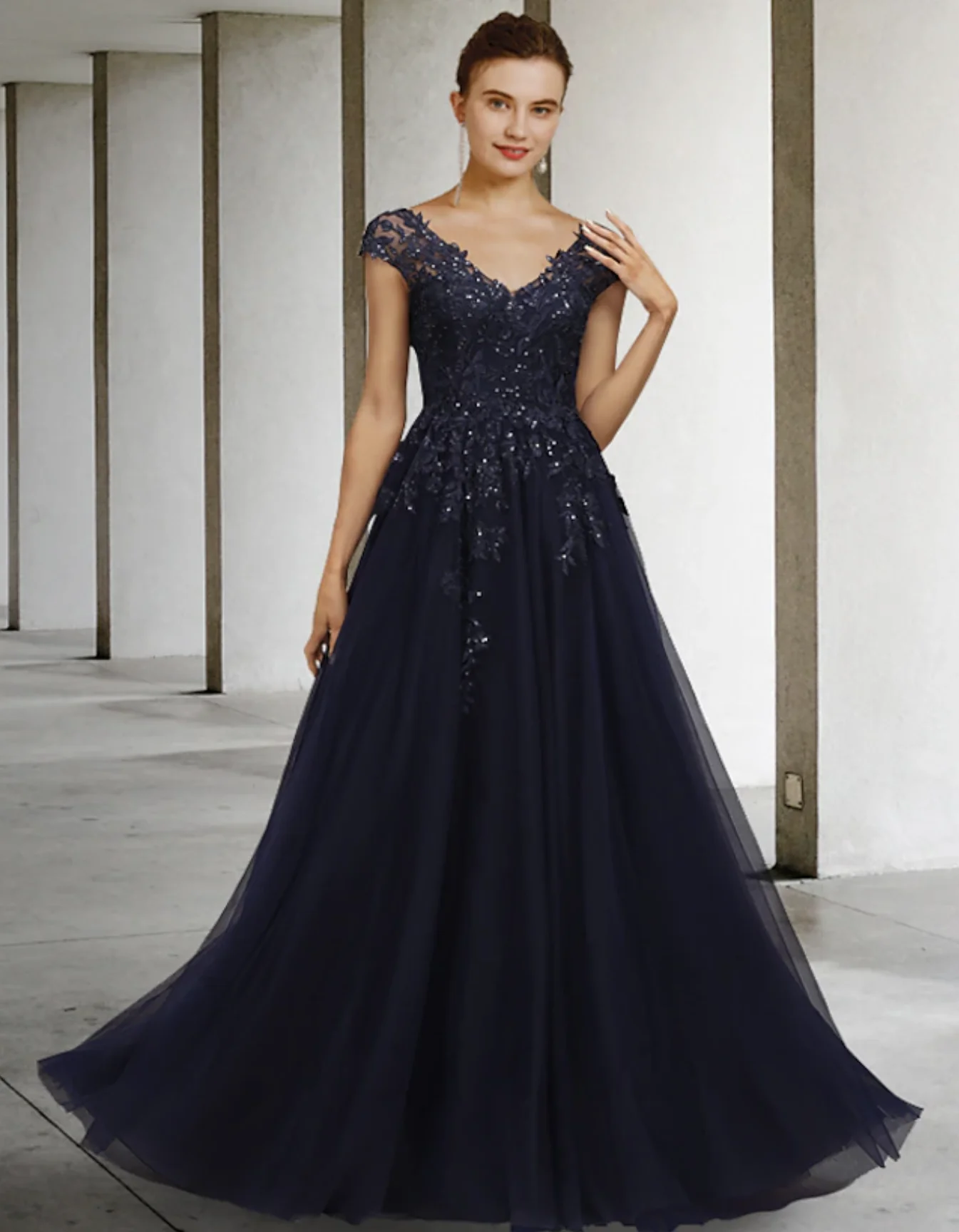 Платье ТРАПЕЦИЕВИДНОЕ для матери невесты винтажное элегантное Тюлевое платье до