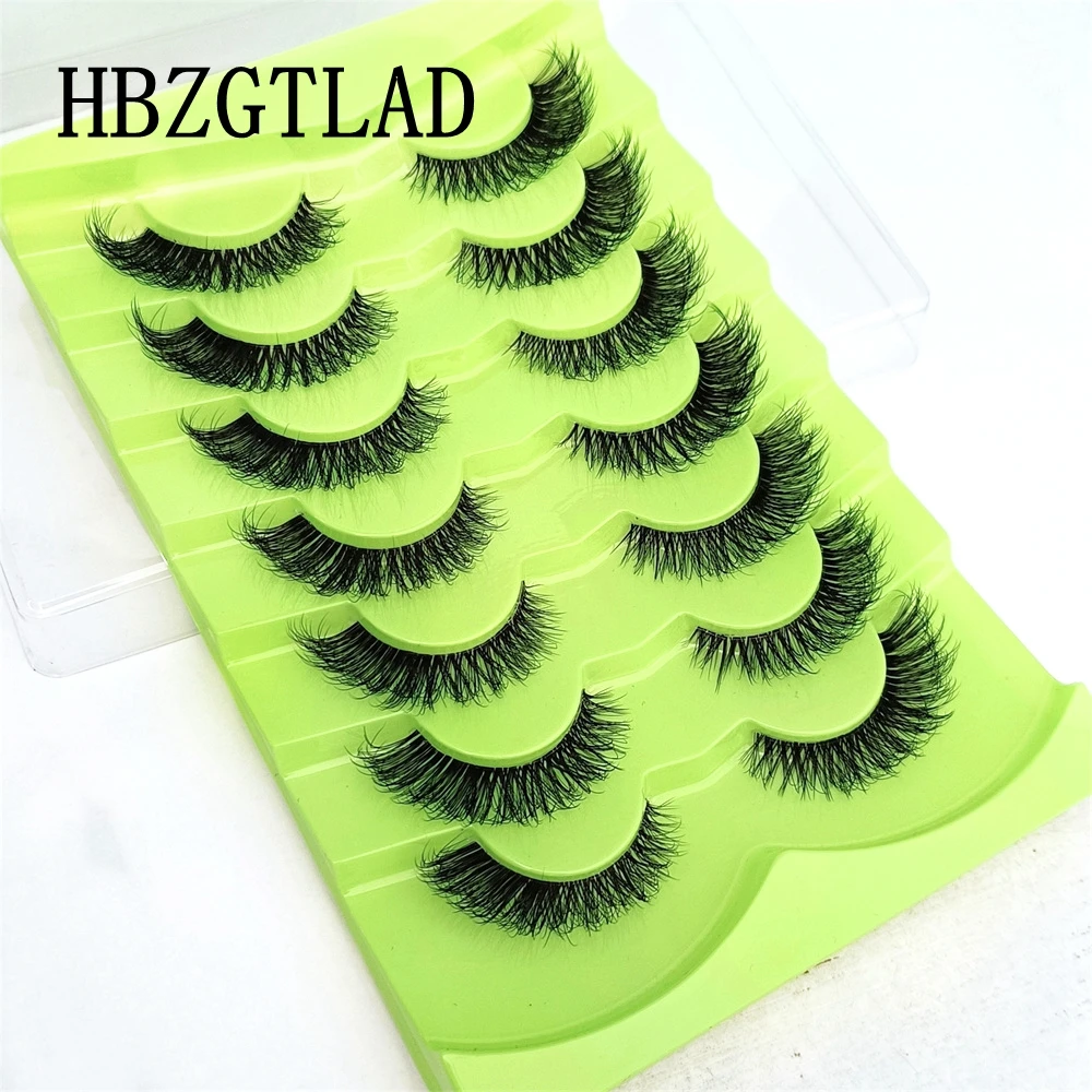 

New wholesale 3d mink eyelashes 7 pairs lashes invisible band mink eye lashes reusable false eyelashes makeup eyelash in Bulk