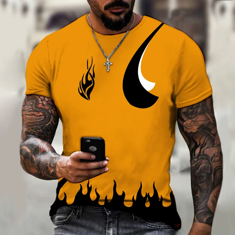 

Summer Hot Sale Oversized 3D Printed Men T-shirt Fashion Casual Loose T Shirts High Quality Street Sport Tshirt Round Neck Tops