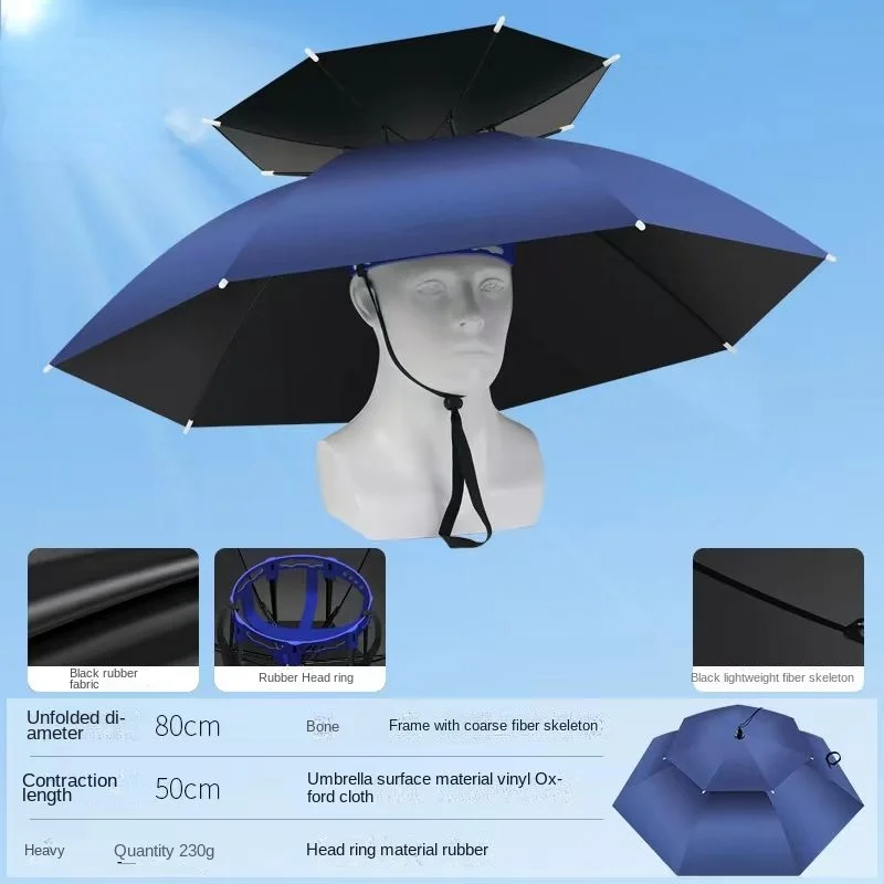 

Зонт палатка для рыбака Fisherman's Umbrella Tent Umbrella Hat Wearing Umbrella Hat Fishing Head Wearing Sun Umbrella Outdoor