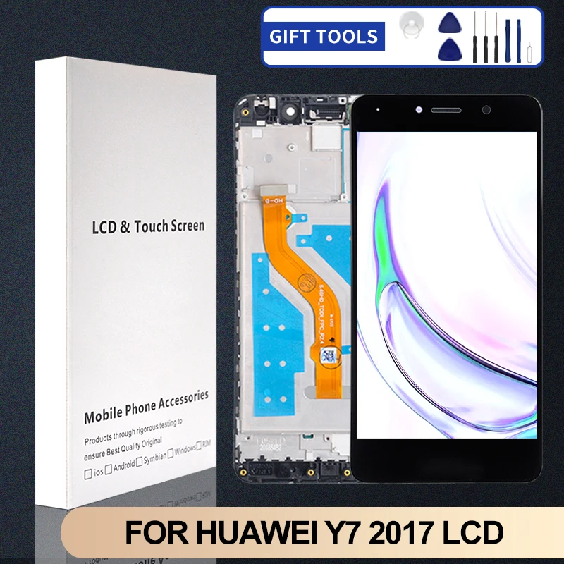 1 шт. 5,5 дюймов Y7 Prime 2017 экран для Huawei Y7 2017 ЖК сенсорный дигитайзер Mate 9 Lite дисплей в сборе Бесплатная доставка с инструментами