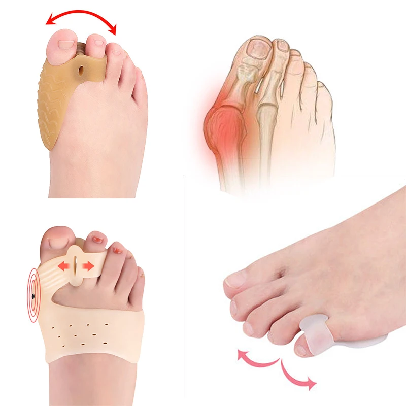 

Sdotter Silicone Finger Toe Separator Bunion Correction Pad Hallux Valgus Orthopedic Bunion Guard Toe Spacer Splint Foot Care To