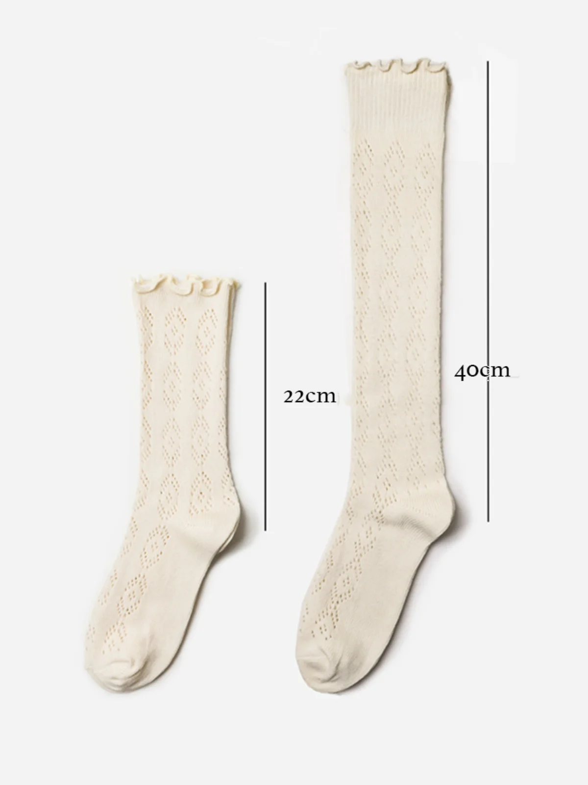 Вязаные полые носки носки-трубочки женские однотонные кружевные с деревянными